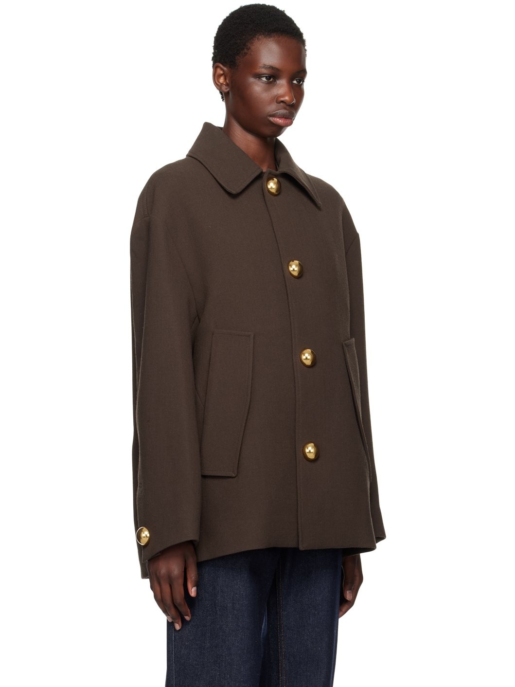 Brown Short Belted Coat - 2