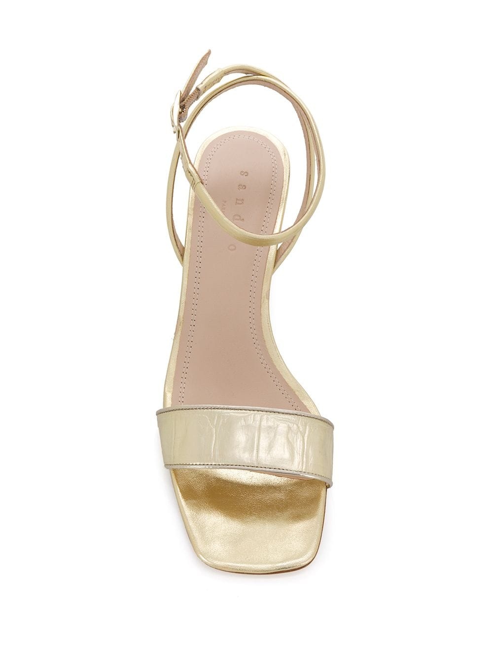 metallic strappy leather sandals - 4