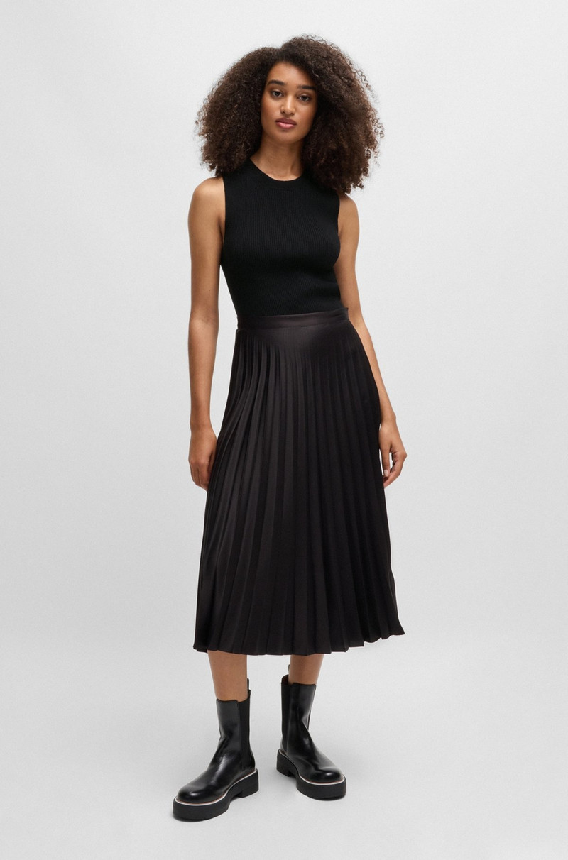 BOSS SLIM-FIT SLEEVELESS TOP IN RIBBED STRETCH FABRIC outlook