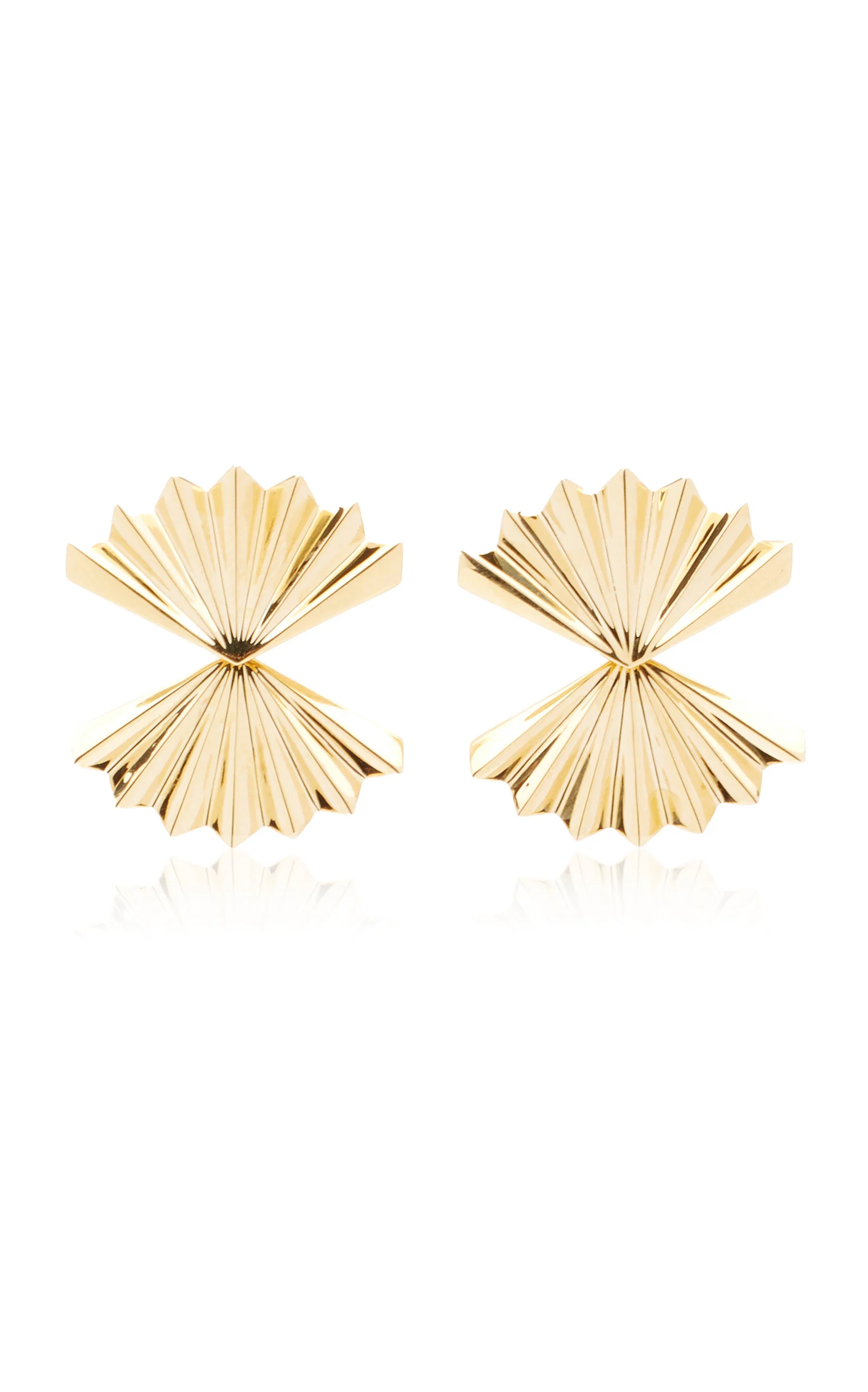 Double Fan 18K Yellow Gold Earrings gold - 1