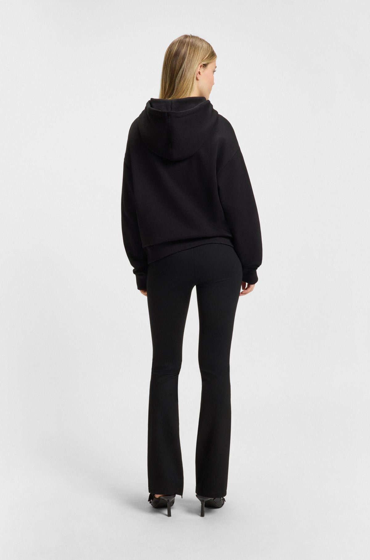 RELAXED-FIT TROUSERS IN STRETCH FABRIC WITH FLARED LEG - 4
