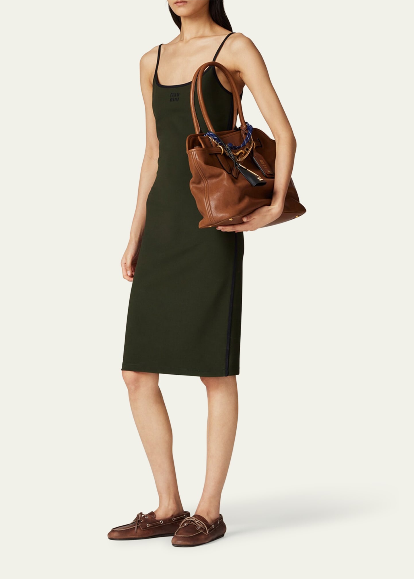 Scoop Neck Tank Top Dress With Back Cutout - 2