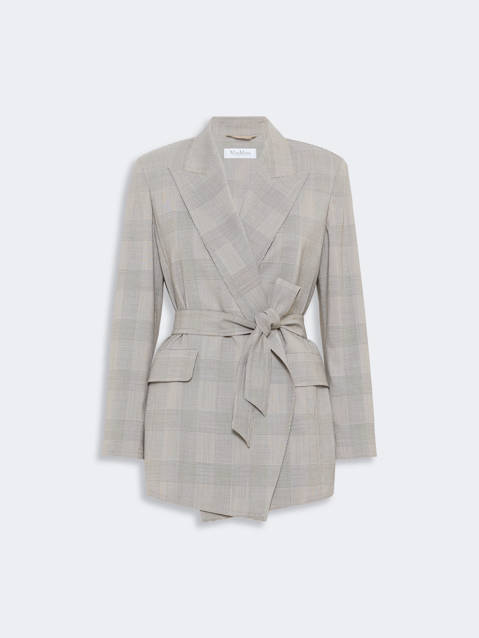 NASELLO Glen plaid wool robe-inspired coat - OLIVE GREEN - 1
