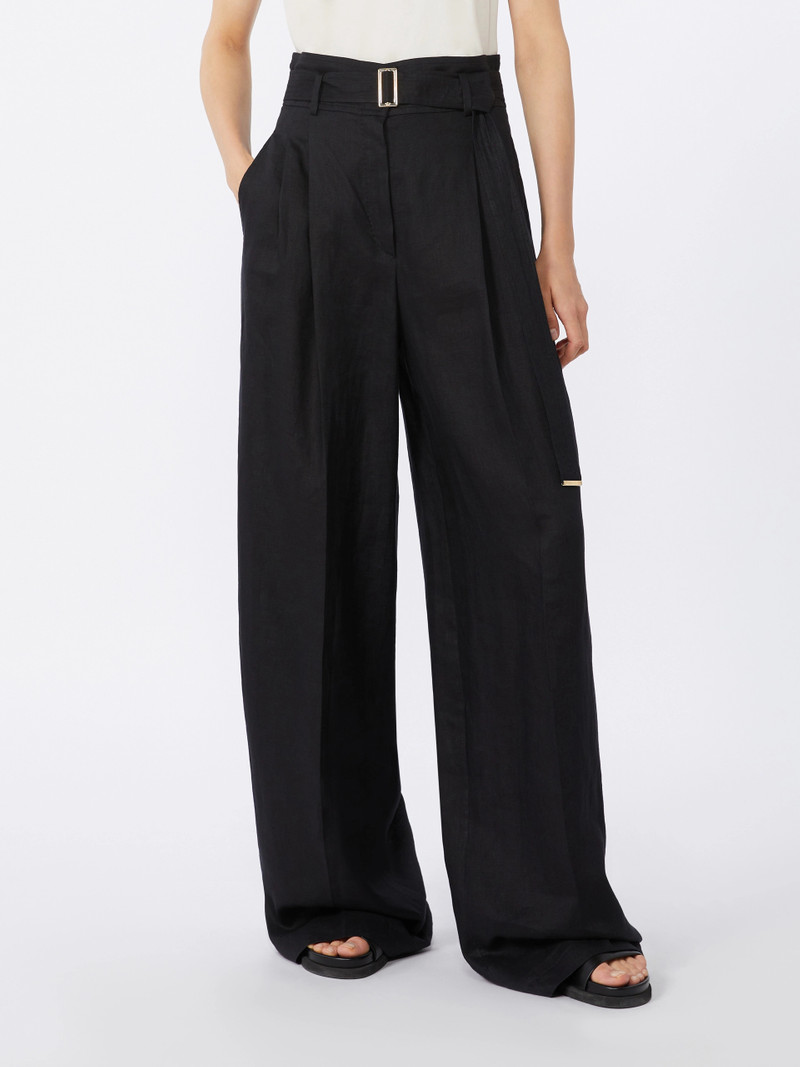 MATERIA Linen canvas trousers - BLACK 3