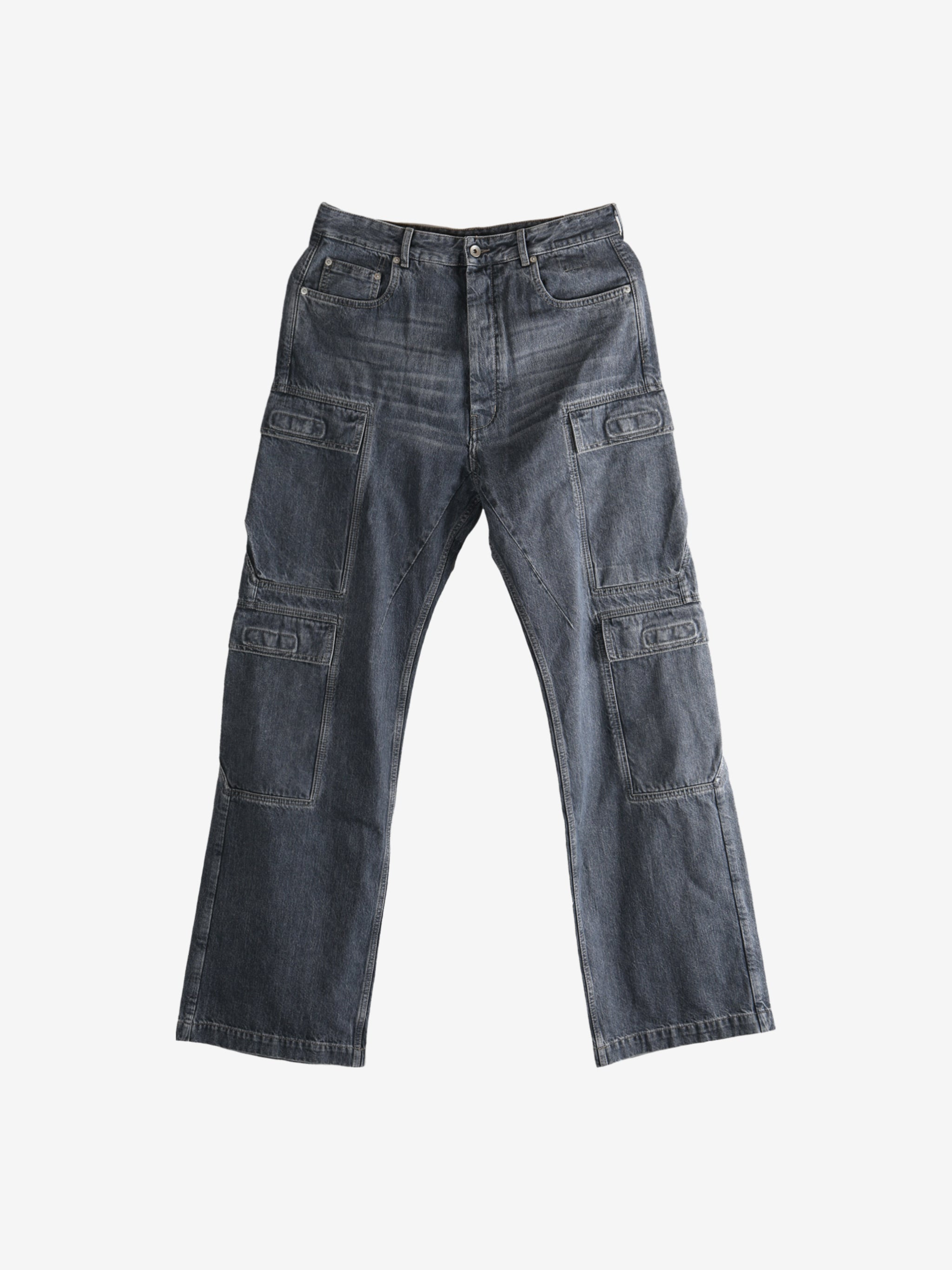 RICK OWENS DRKSHDW - Men Denim Double Cargo Jeans Pants - 4