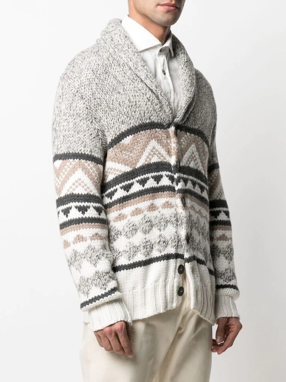 fair isle intarsia knitted cardigan - 3