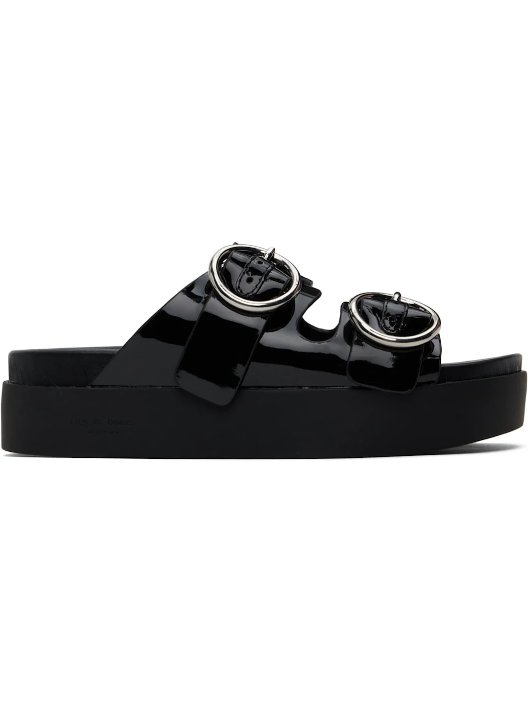 Black Geo Platform Sandals - 1