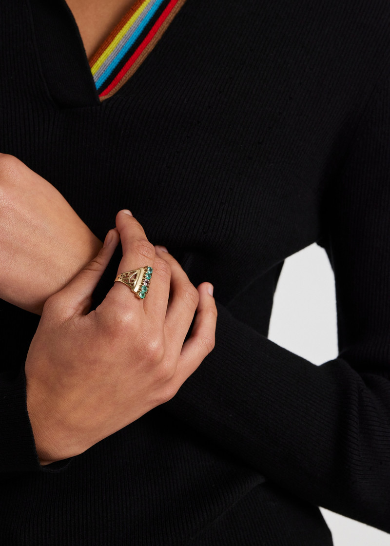 'Extravagant Emerald and Morganite' Gold Cocktail Ring by Barqoue Rocks 5