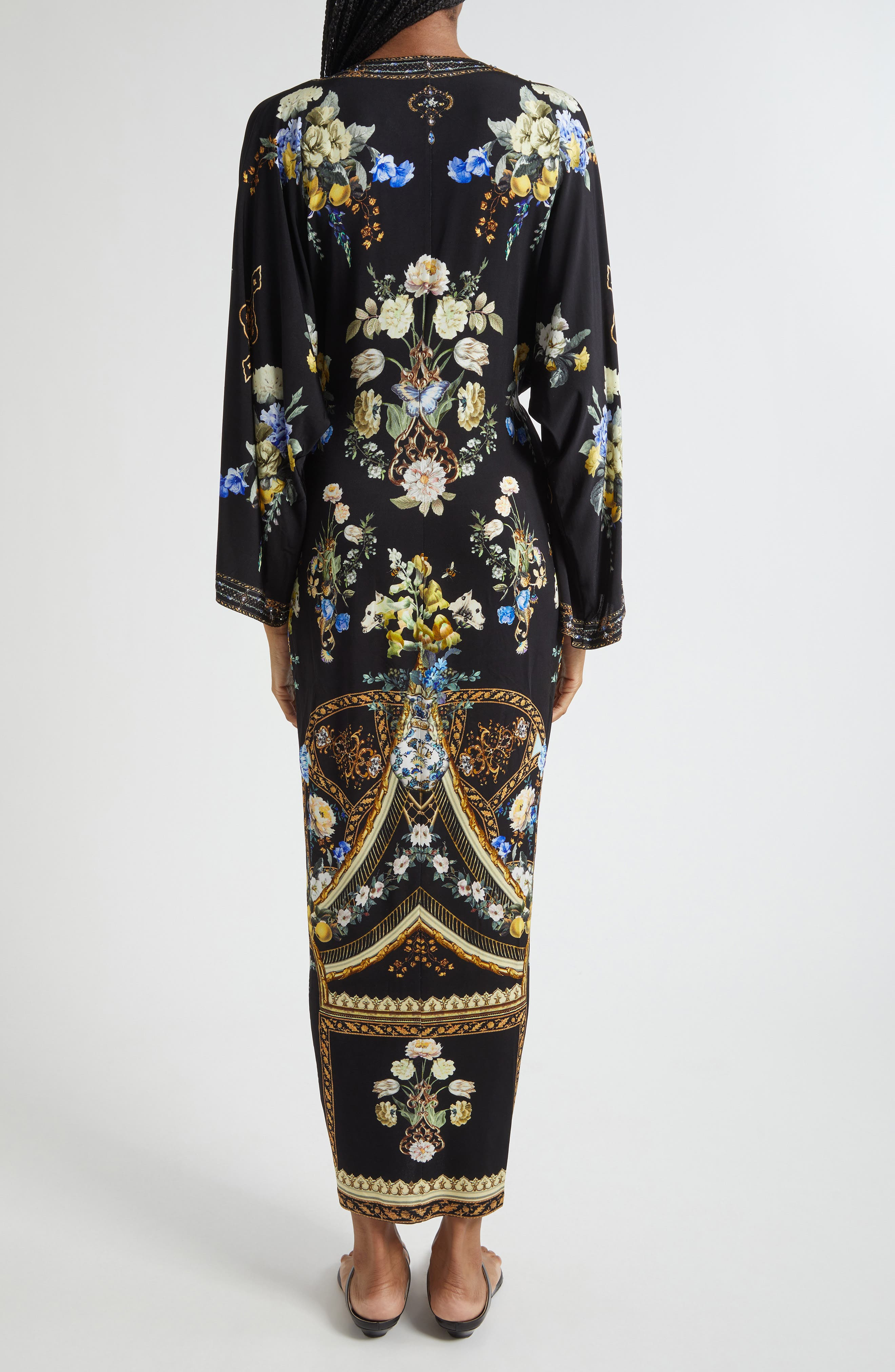 Camilla Long Sleeve Plunge Neck Dress in Ottoman Elegance at Nordstrom - 2