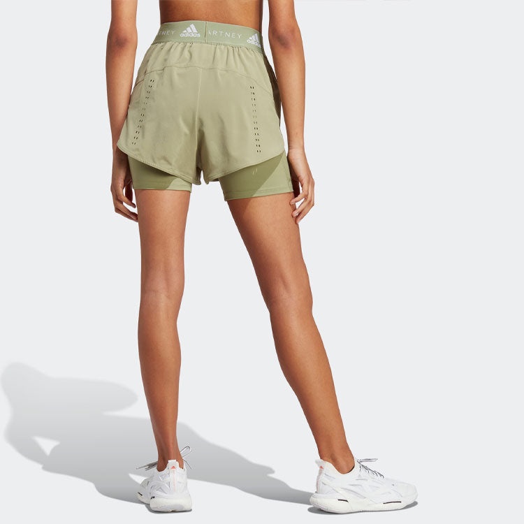 (WMNS) adidas Truepurpose Two-in-one Shorts 'Olive Green' HS0985 - 3