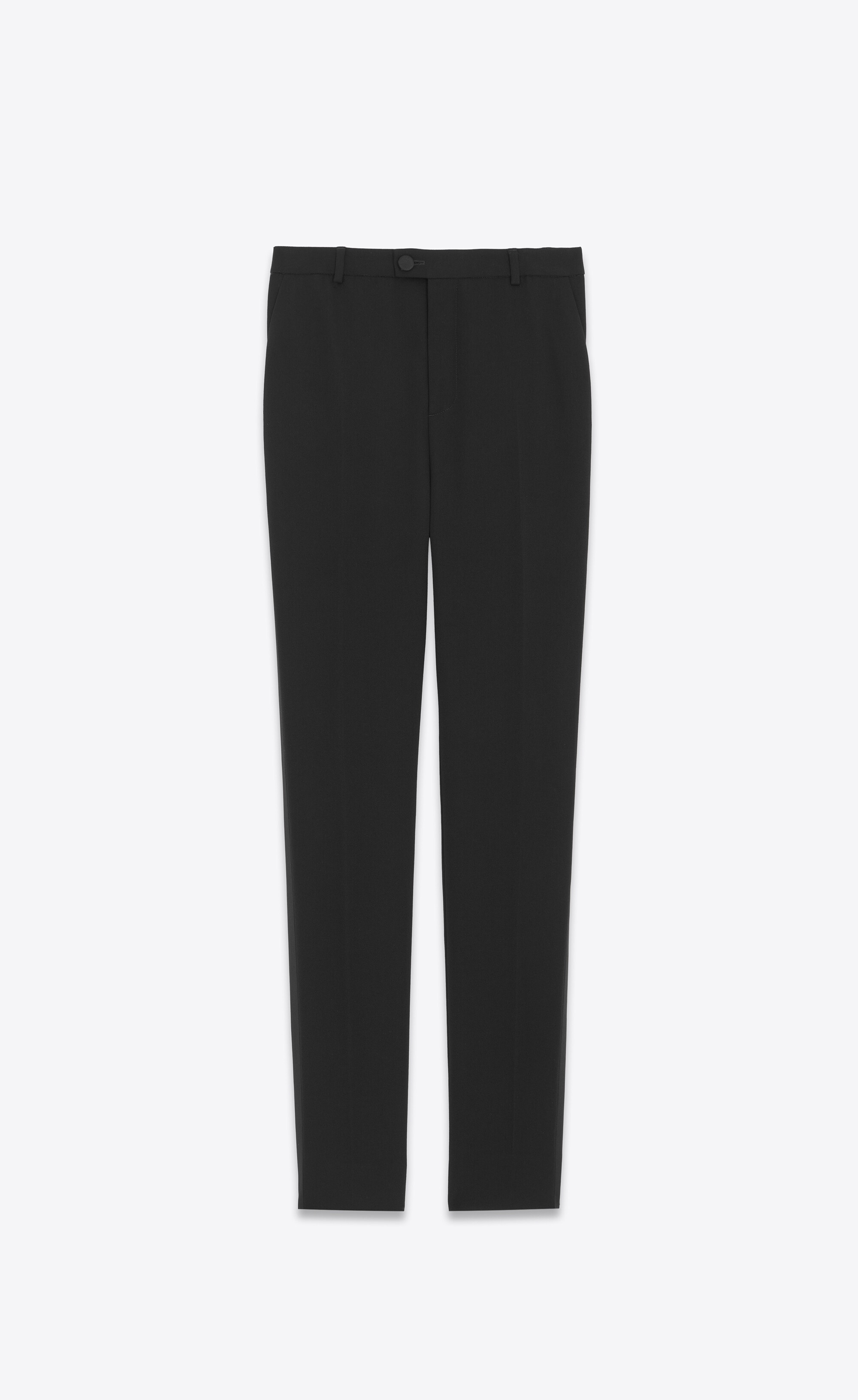 high-waisted tuxedo pants in grain de poudre - 1