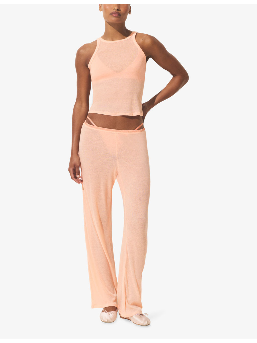 Sheer Cotton Straight-Leg Mid-Rise Woven Jogging Bottoms - 2