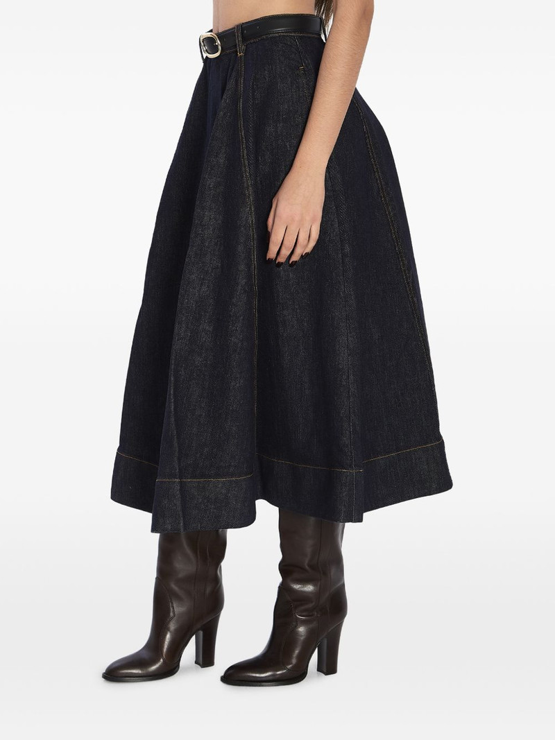 self-portrait flared belt midi skirt outlook