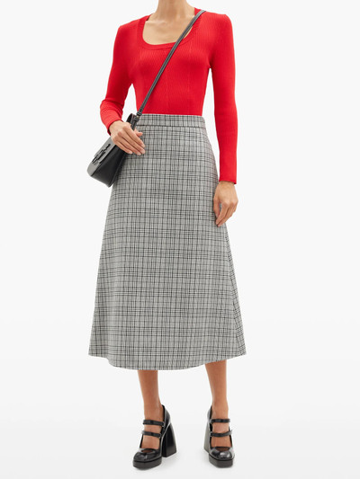 MSGM A-line checked midi skirt outlook