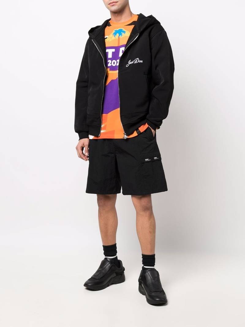 Just Don embroidered-logo zip-up hoodie outlook
