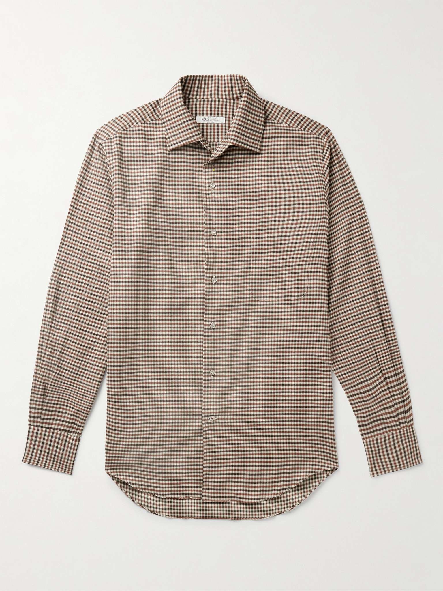 Logo-Appliquéd Checked Cotton-Flannel Shirt - 1