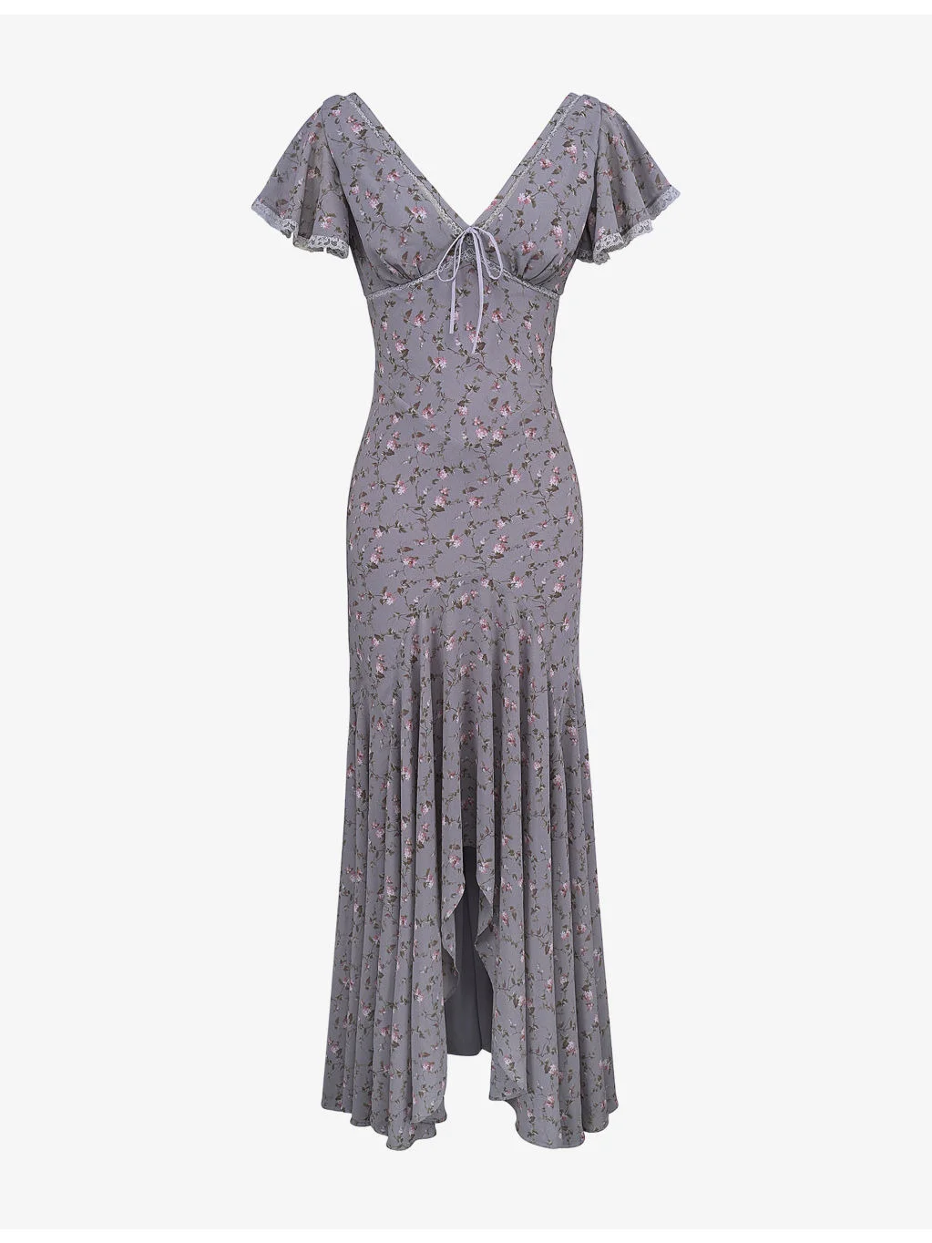 Amina Rose-Print Georgette Maxi Dress - 1