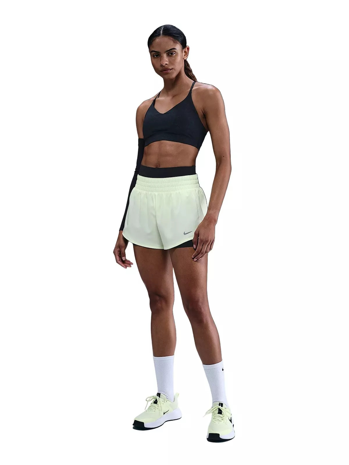 Women's Indy Light Support Padded Floral Sports Bra-Black - 4