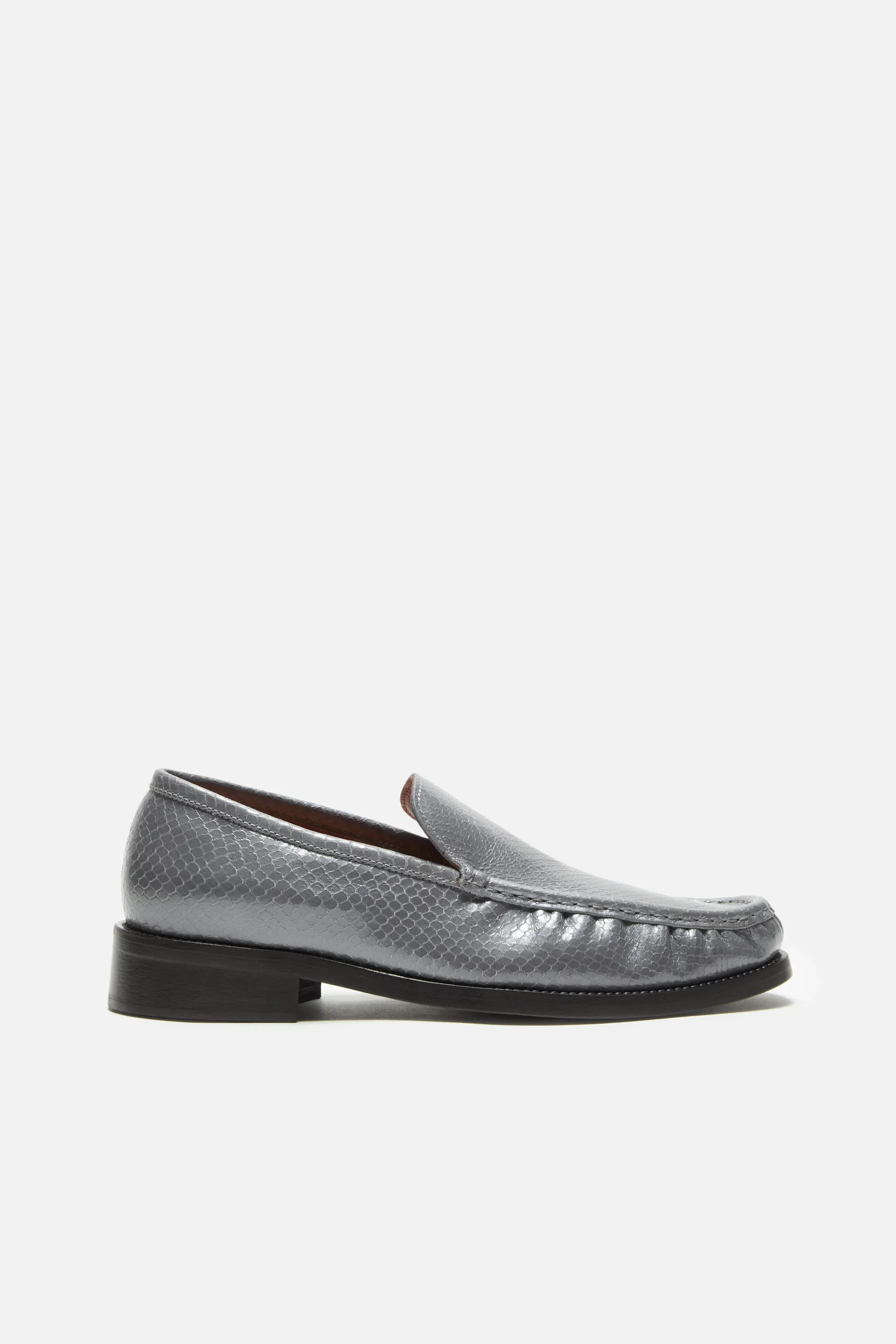 Leather loafers - Grey - 1