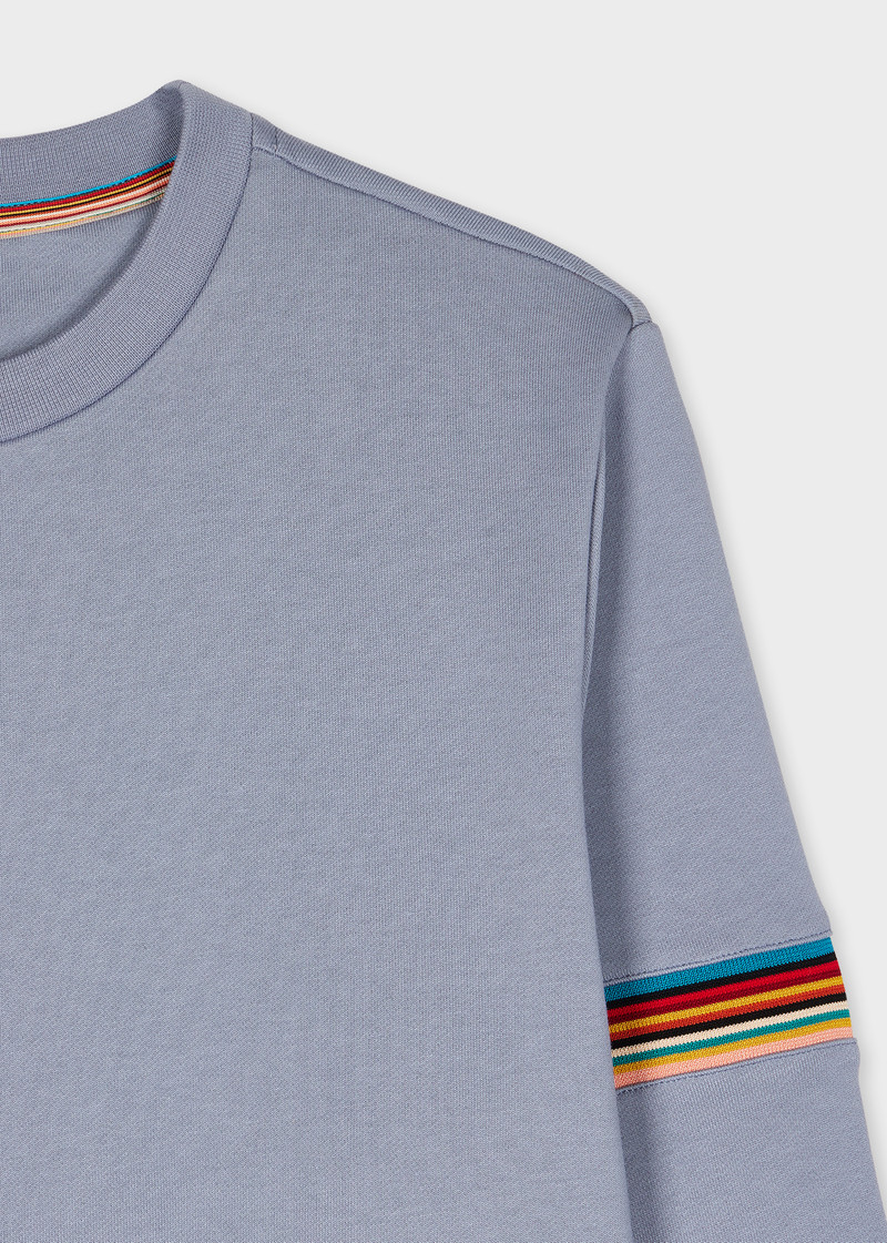 Paul Smith Grey 'Signature Stripe' Crew Neck Sweater outlook