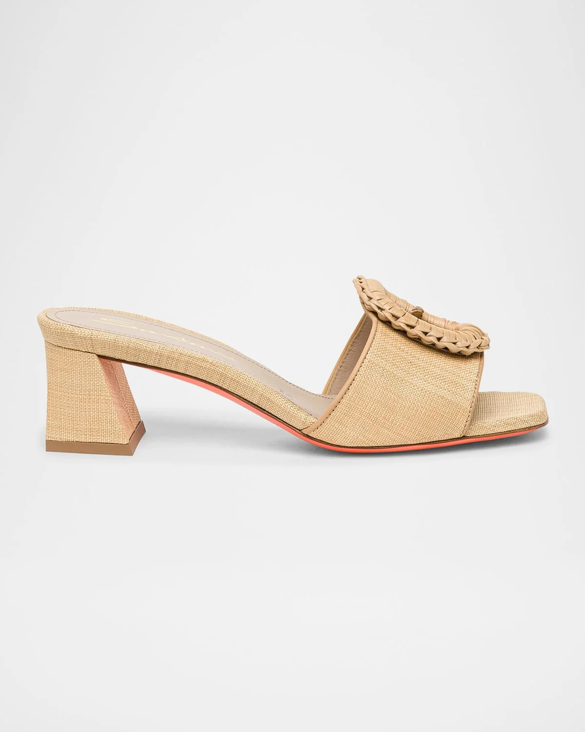 Marta Raffia Buckle Mule Sandals - 1