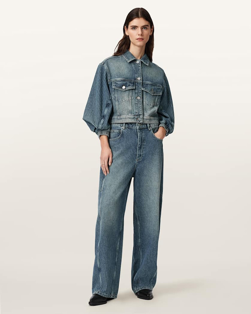 ALLSAINTS CARTER STRIPE MID RISE DENIM JEANS outlook