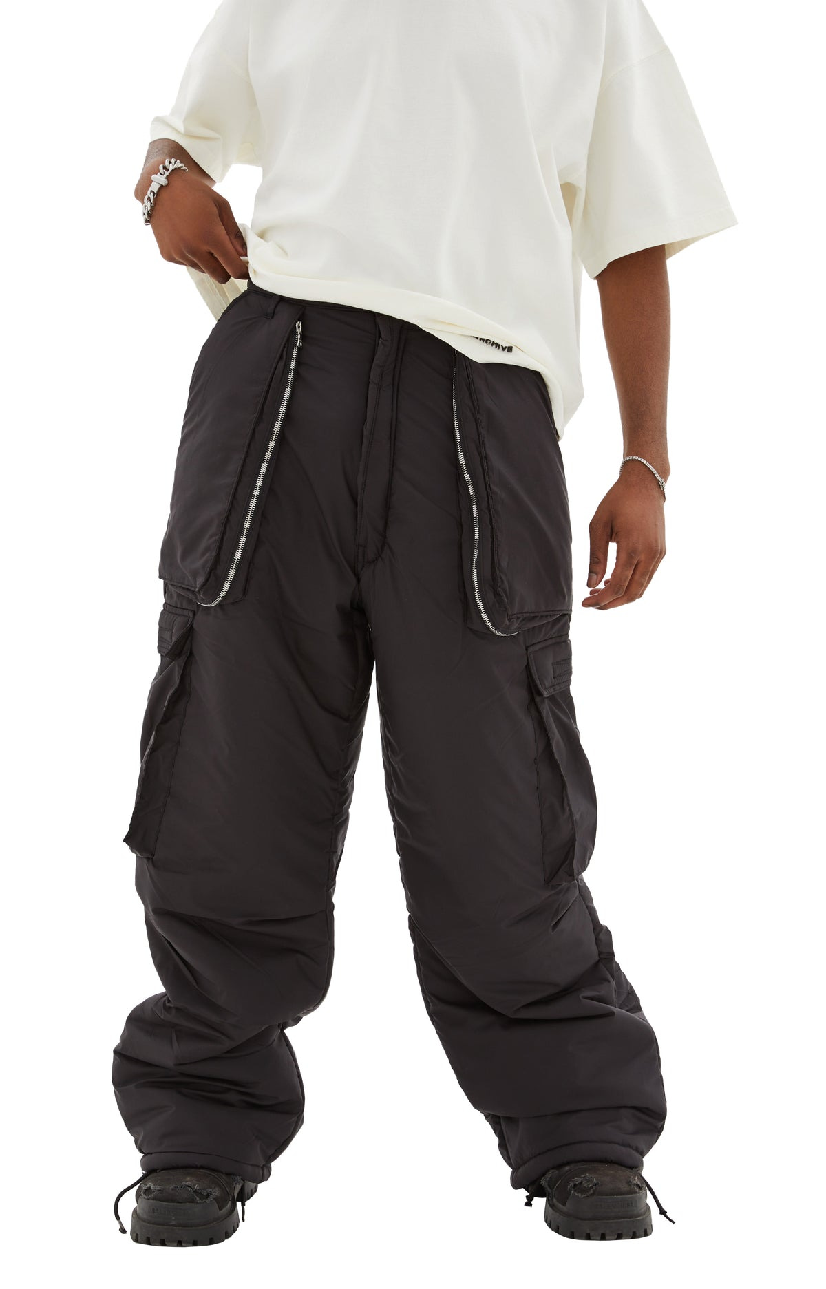 WIDE LEG CARGO (BLACK) - 5