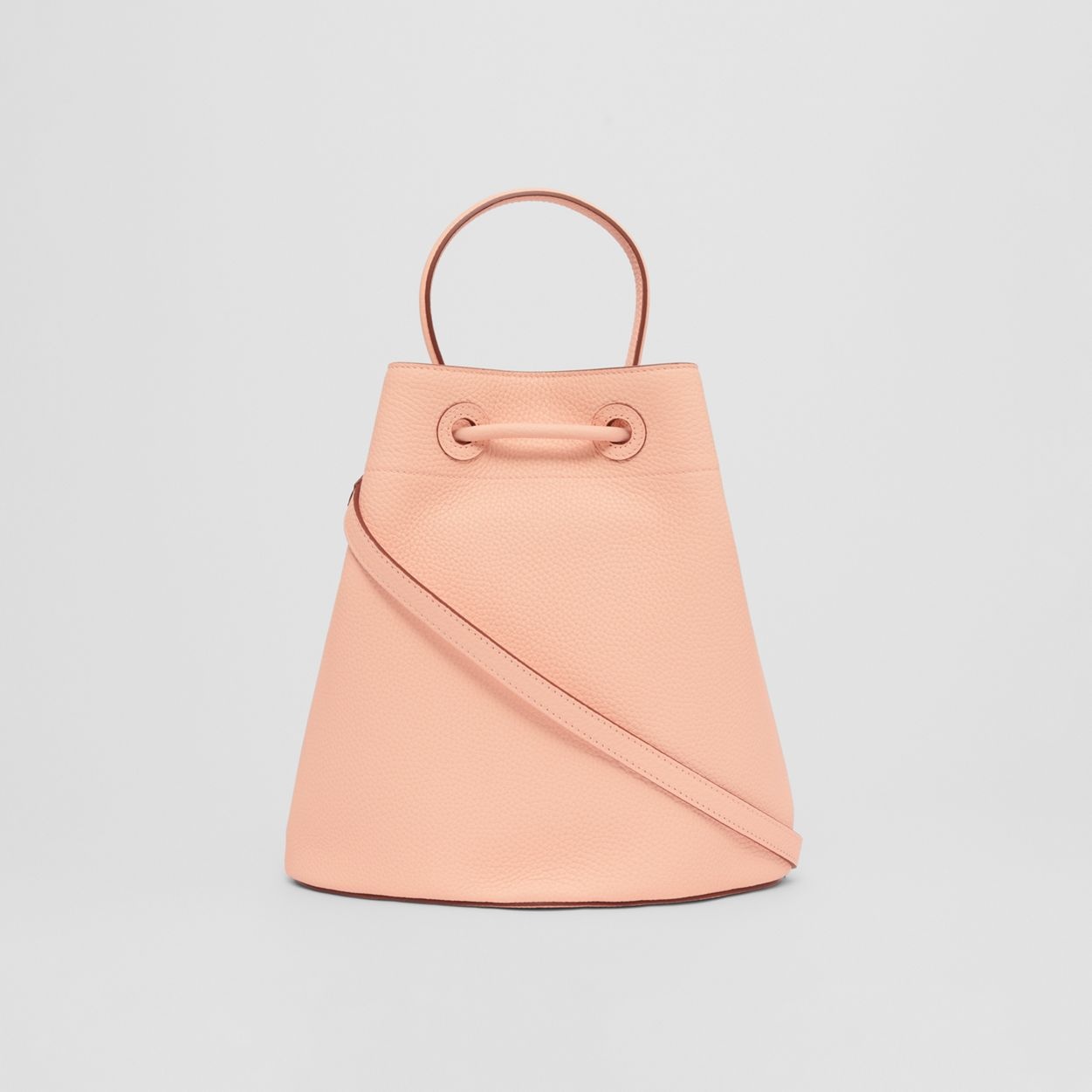 Small Grainy Leather TB Bucket Bag - 8