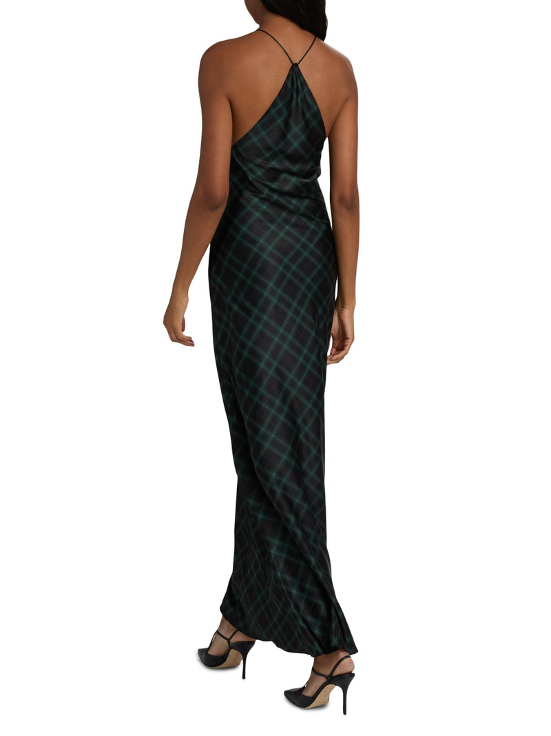 Women's Bethanne Plaid V-Neck Slip Gown - Navy Green Plaid 5