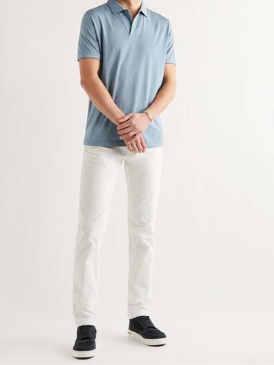 Loro Piana Cotton and Silk-Blend Piqué Polo Shirt outlook