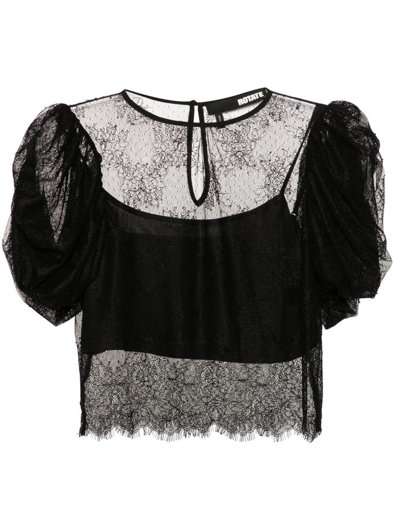 puff-sleeves lace blouse 1