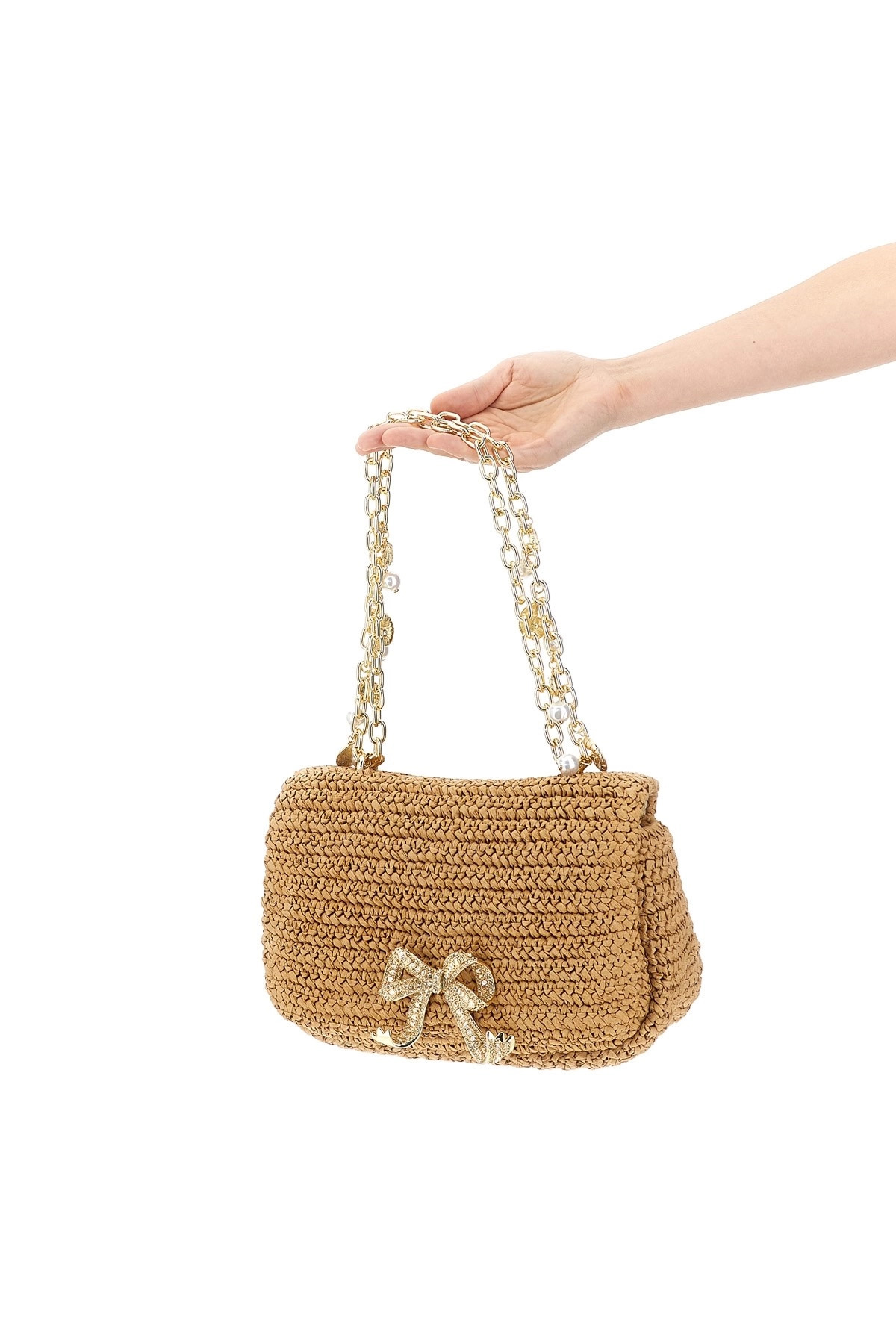 'Raffia bow charm' shoulder bag - 2