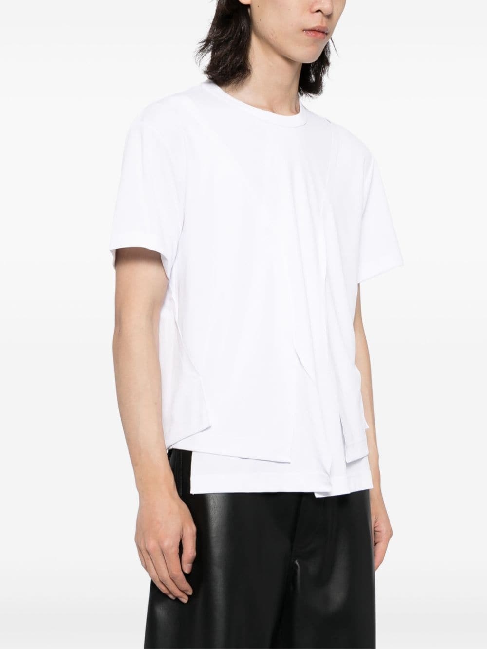 crew-neck asymmetric T-shirt - 3