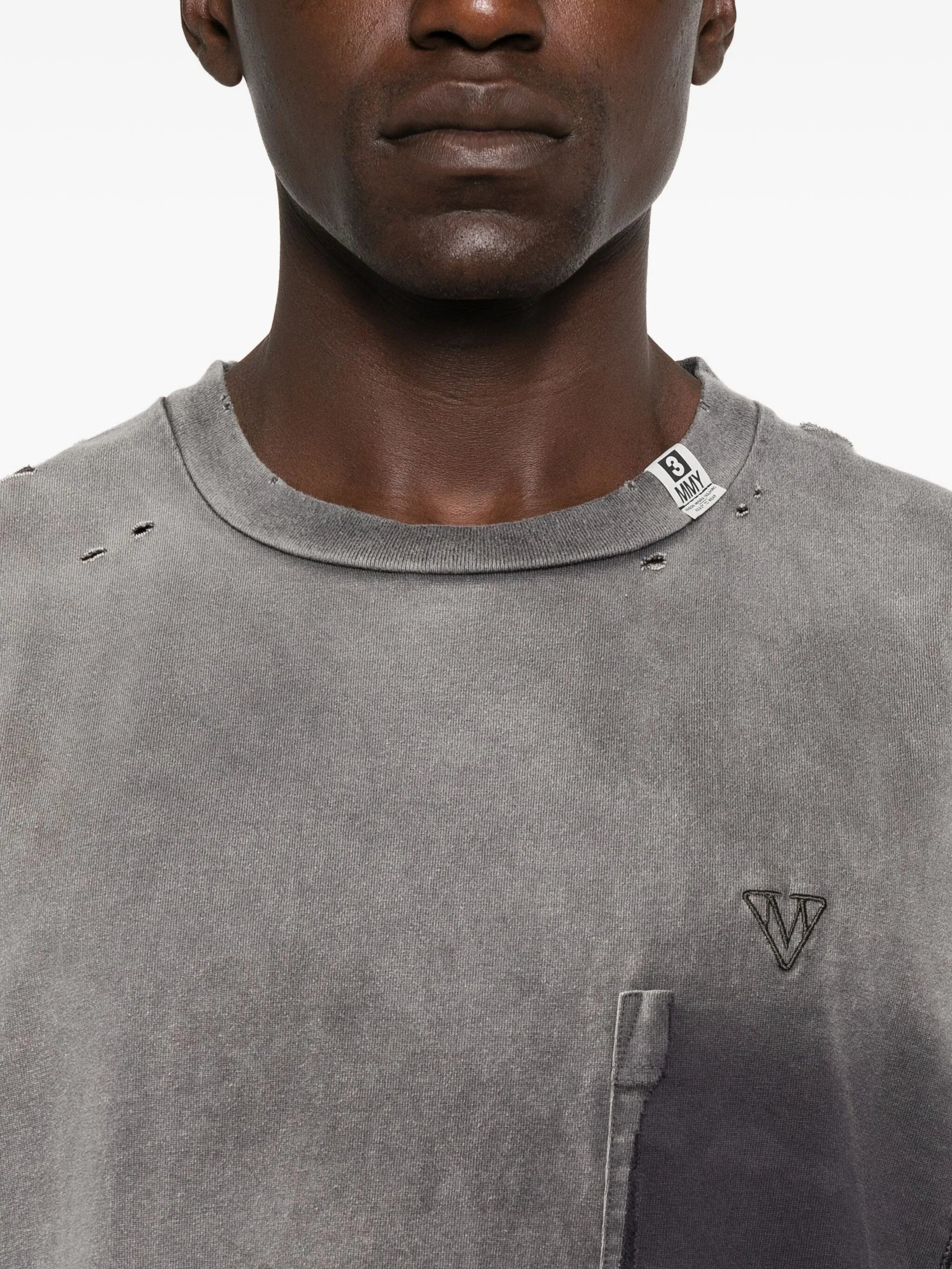Maison Mihara Yasuhiro Faded-effect  Pocket T-shirt - 4