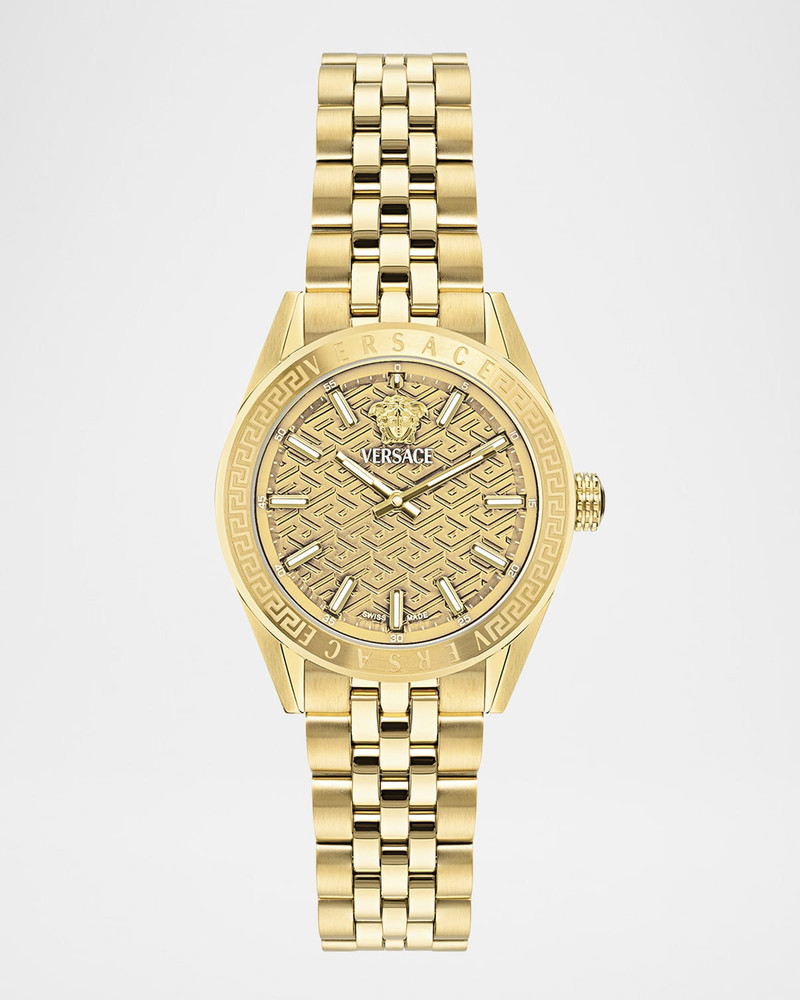 VERSACE V-Code  36mm IP Yellow Gold Bracelet Watch outlook