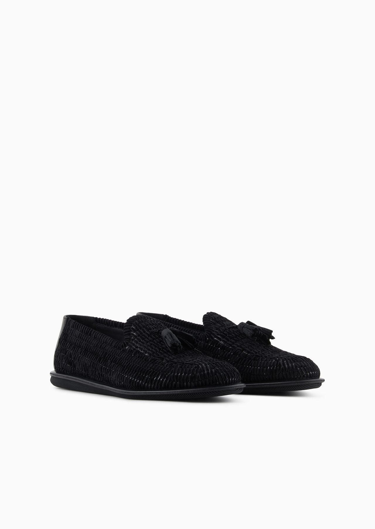 Braided velvet loafers with tassels - 2