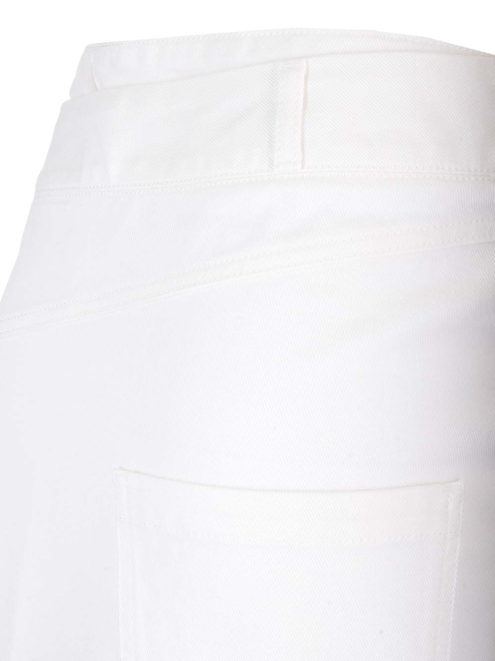 Denim Asymmetrical Shirt Skirts White - 7