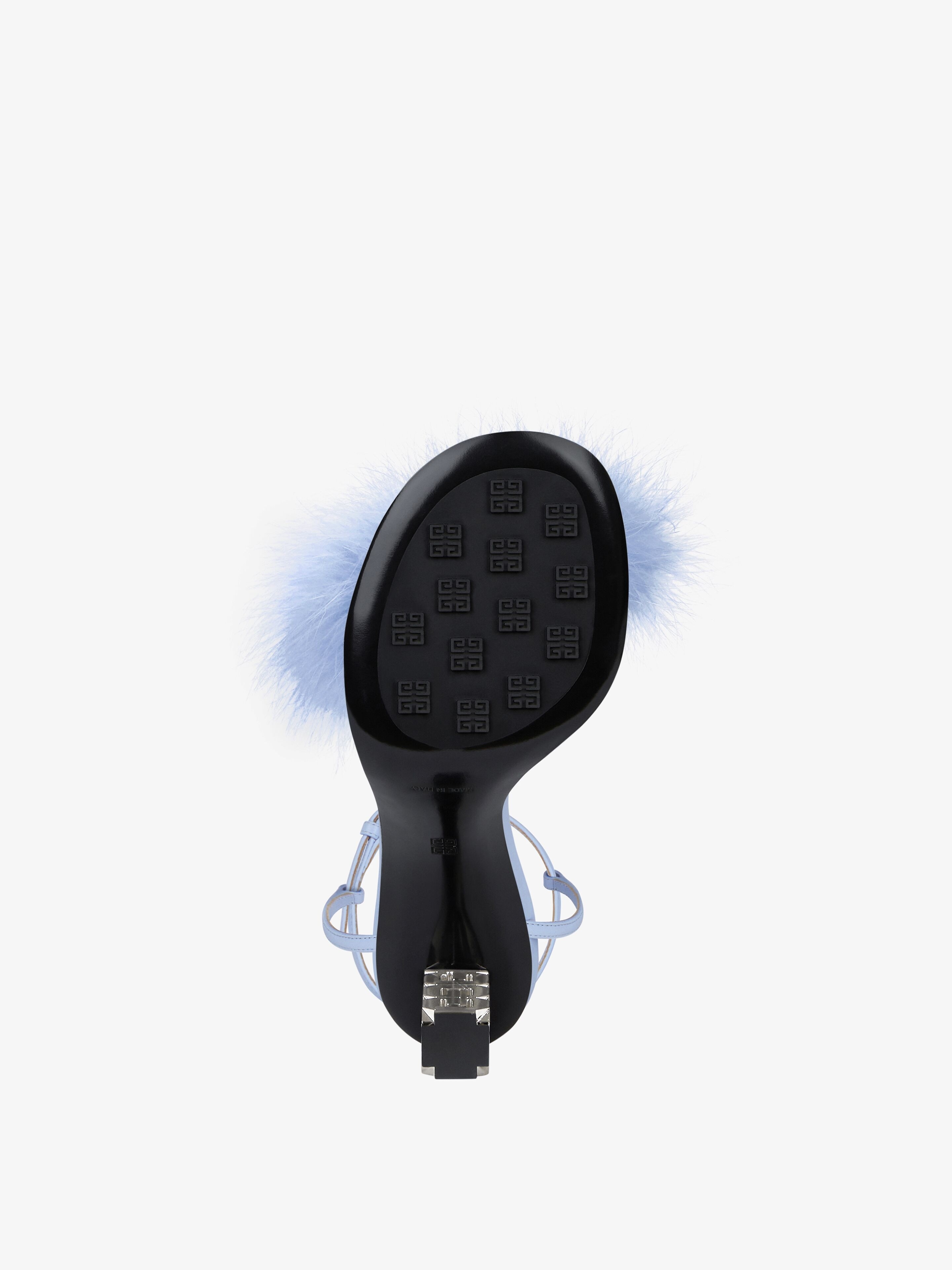 G CUBE SANDALS IN LEATHER WITH FEATHERS - 5