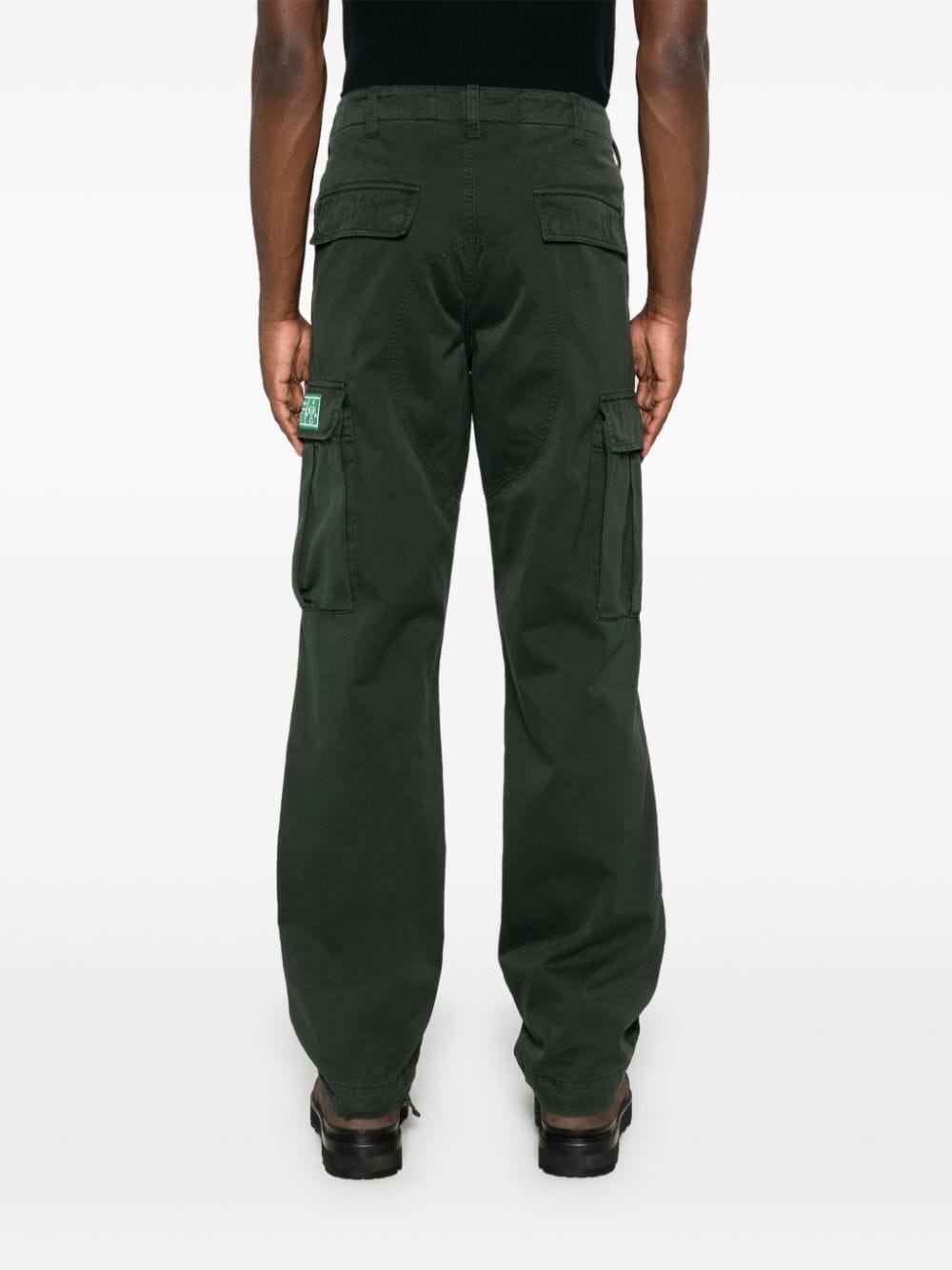 mid-rise twill cargo pants - 4