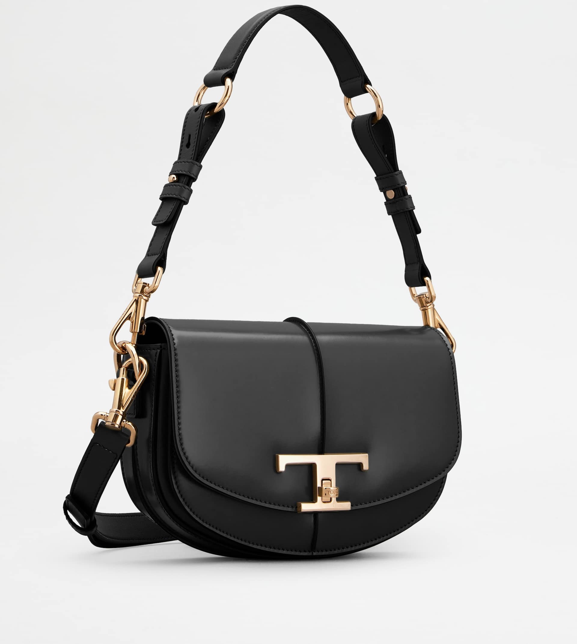 T TIMELESS SHOULDER BAG IN LEATHER MINI - BLACK - 5