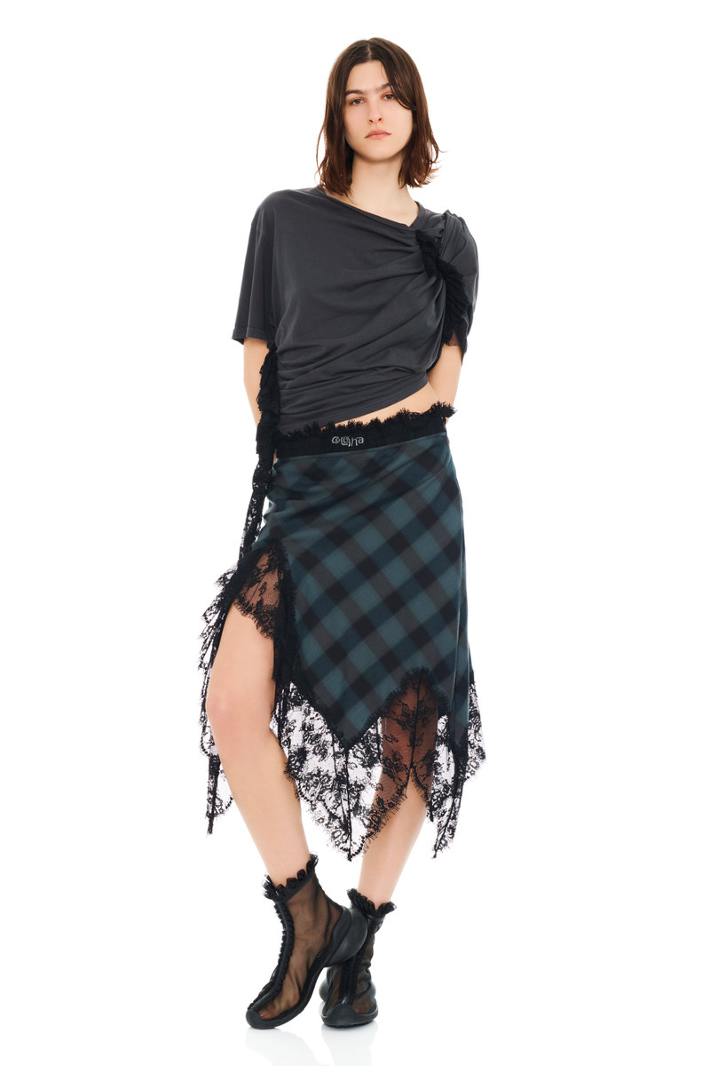 Collina Strada SEA PINE PLAID WATERLILY SKIRT outlook