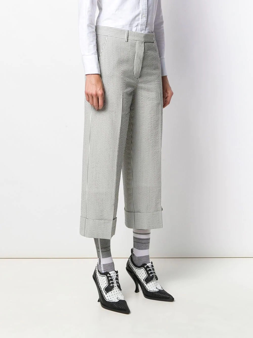 button fly striped sack trousers - 3