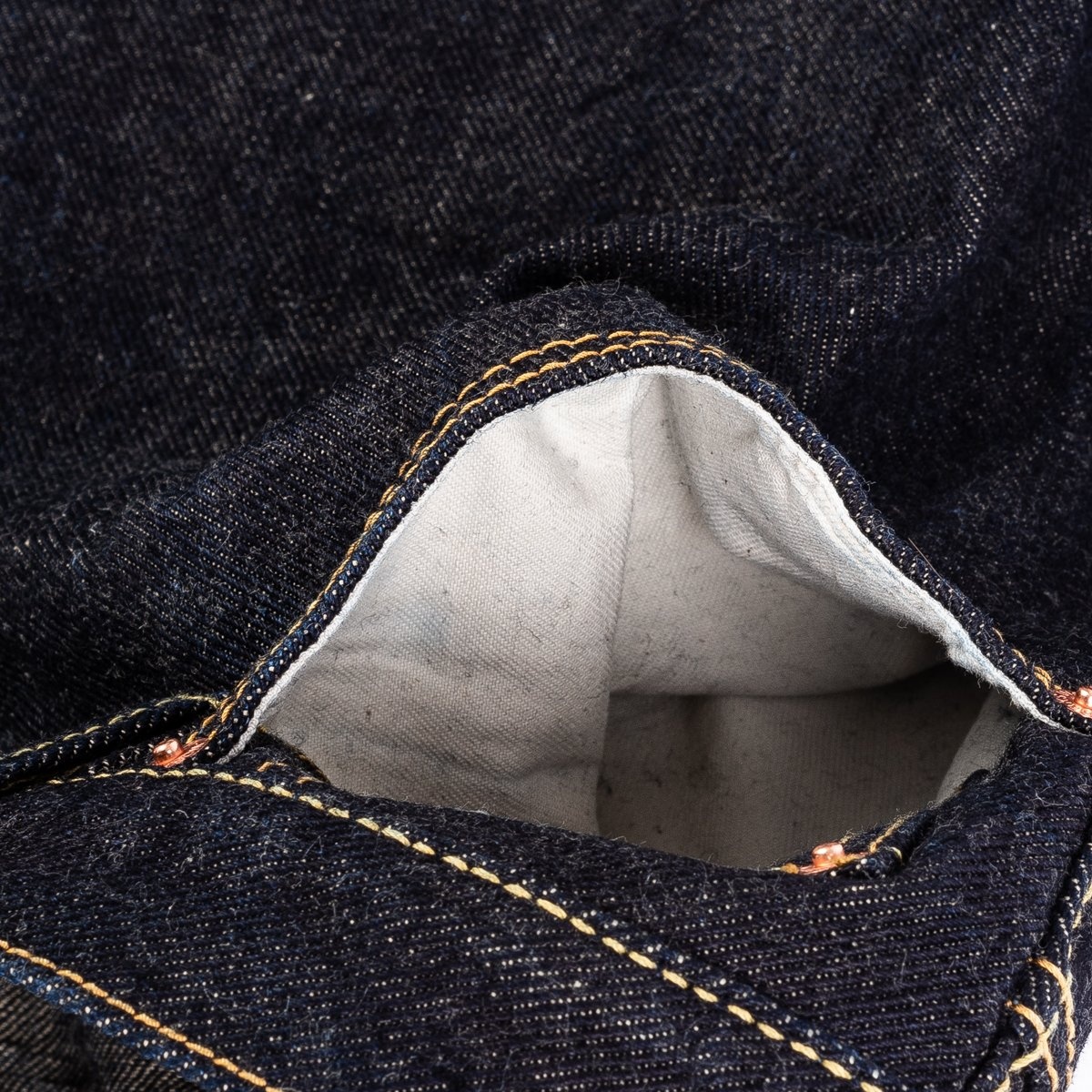 IH-888S-19L 19oz Left Hand Twill Selvedge Denim Medium/High Rise Tapered Cut Jeans - Indigo - 15