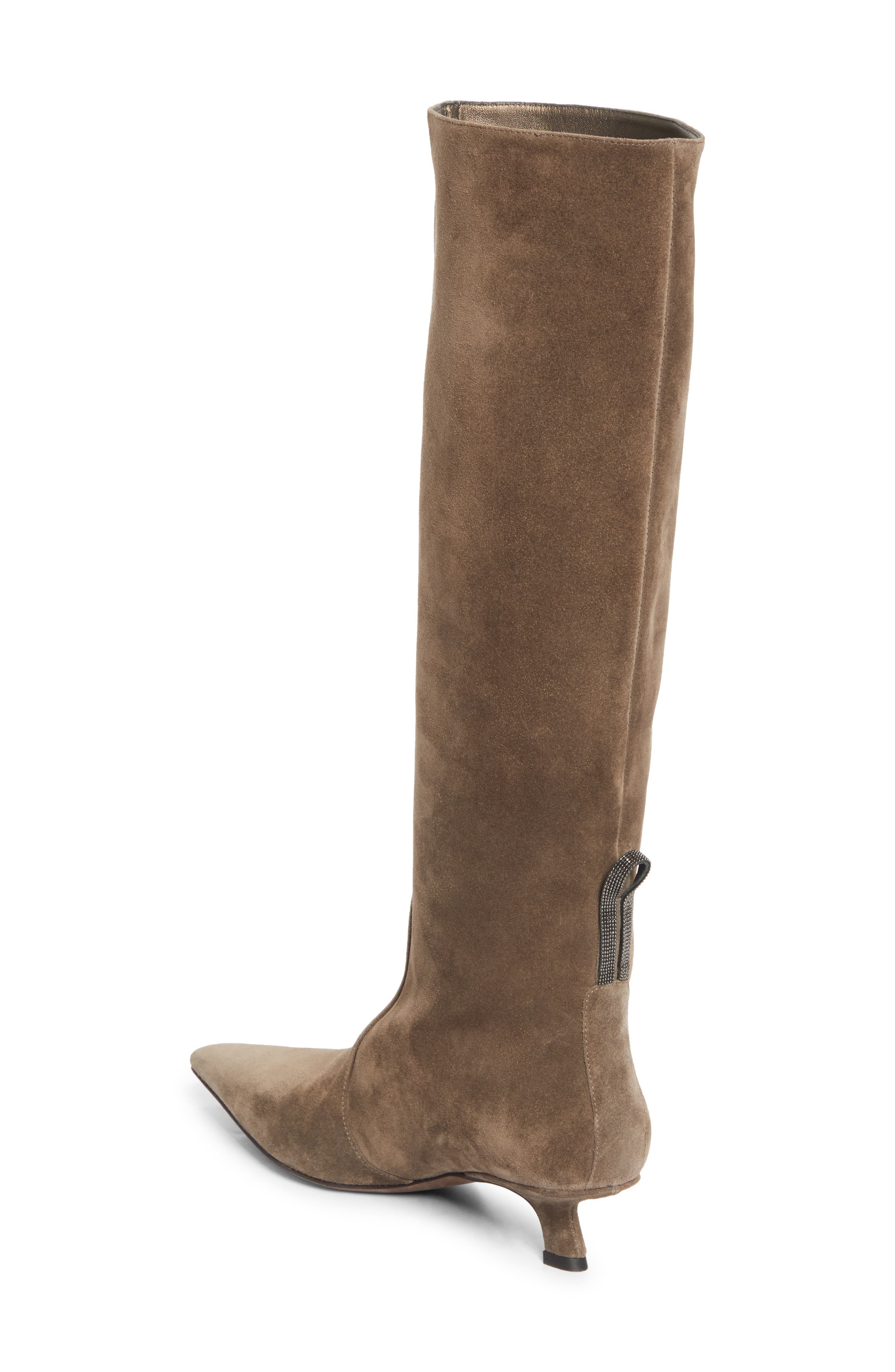 Brunello Cucinelli City Kitten Heel Boot in C8769 Torba at Nordstrom - 2