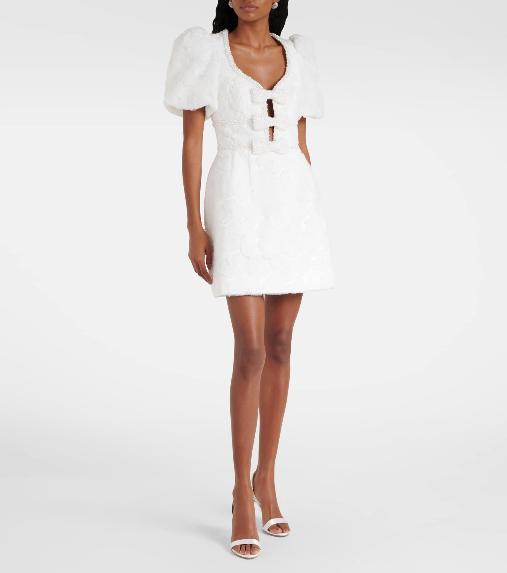 Delilah bow-detail embellished minidress - 2