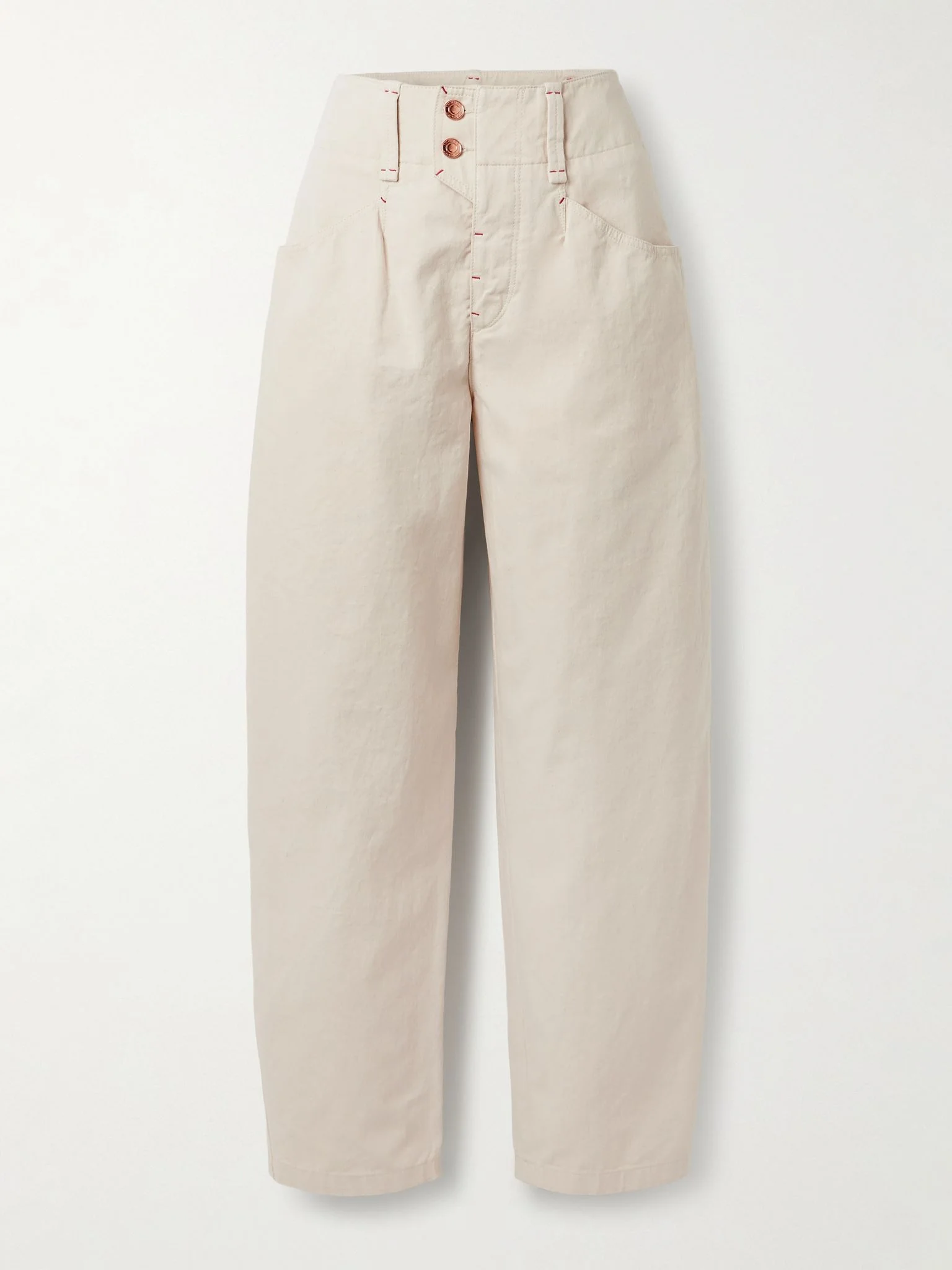 Oumaya high-rise barrel-leg jeans Ecru - 1