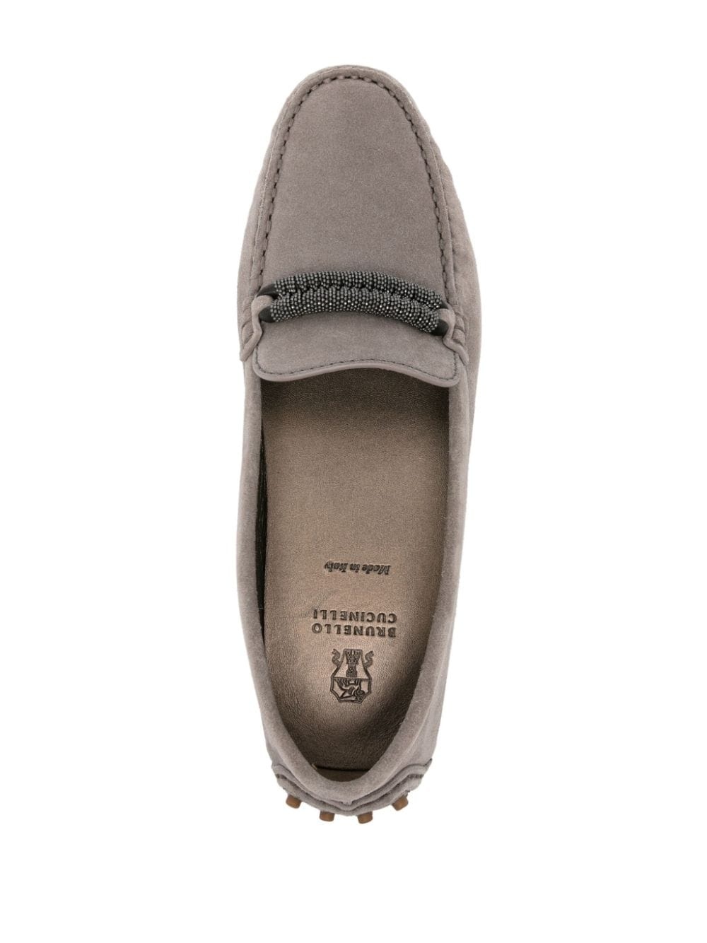 Monili-detail suede loafers - 4