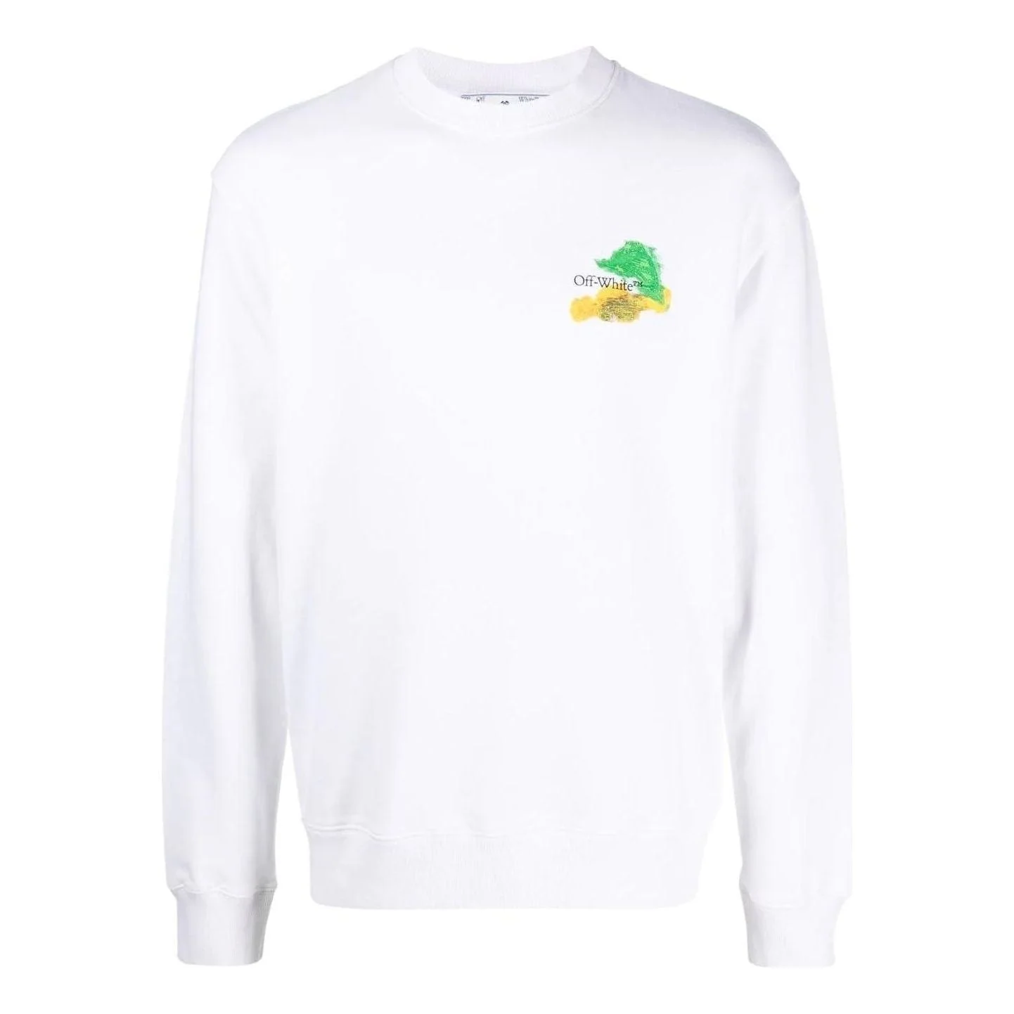 Off-White Brush Arrow Slim Crew Neck Sweatshirt 'White' OMBA057S23FLE0010184 - 1