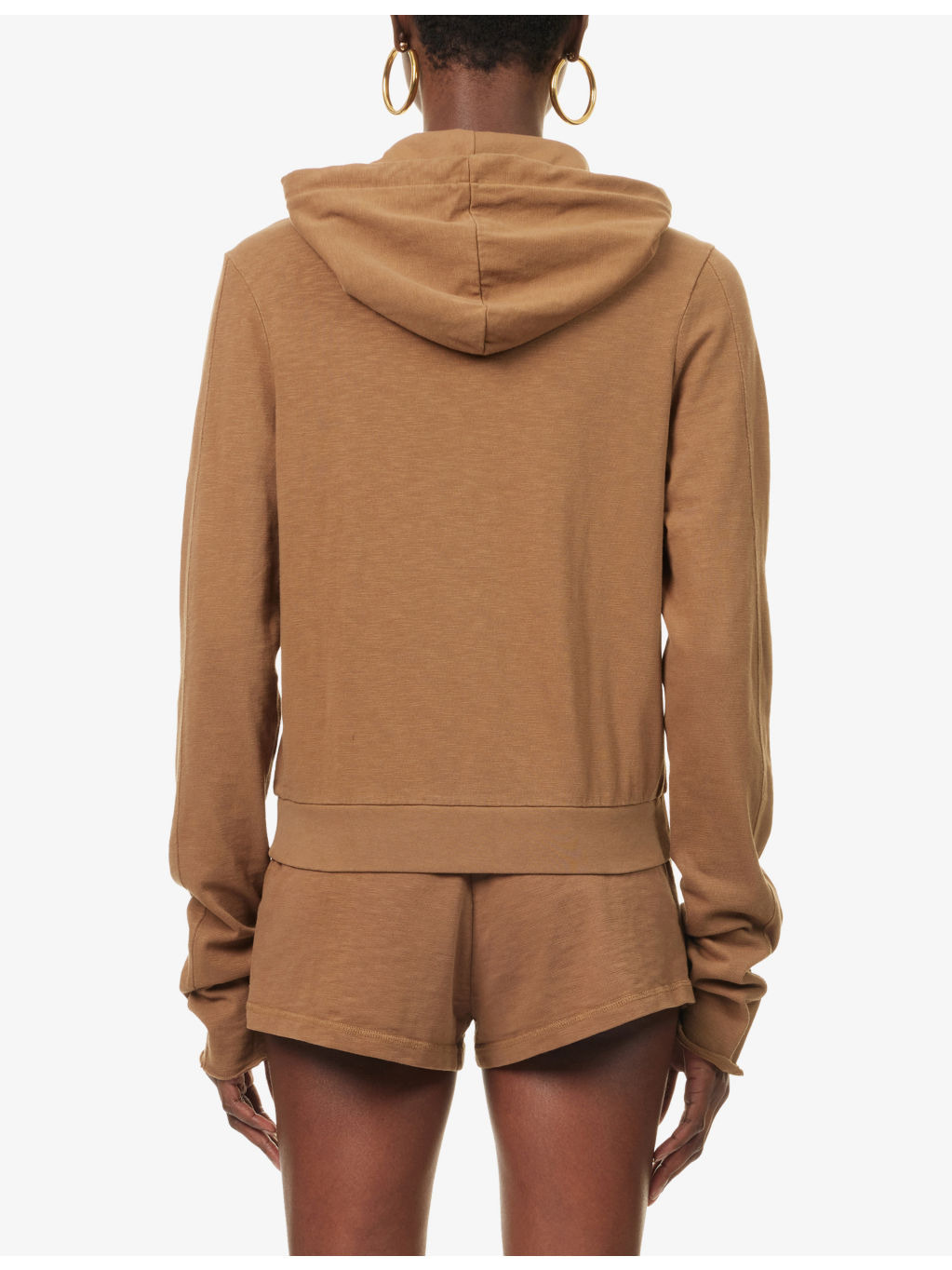Lightweight Cropped Cotton-Jersey Hoodie - 4