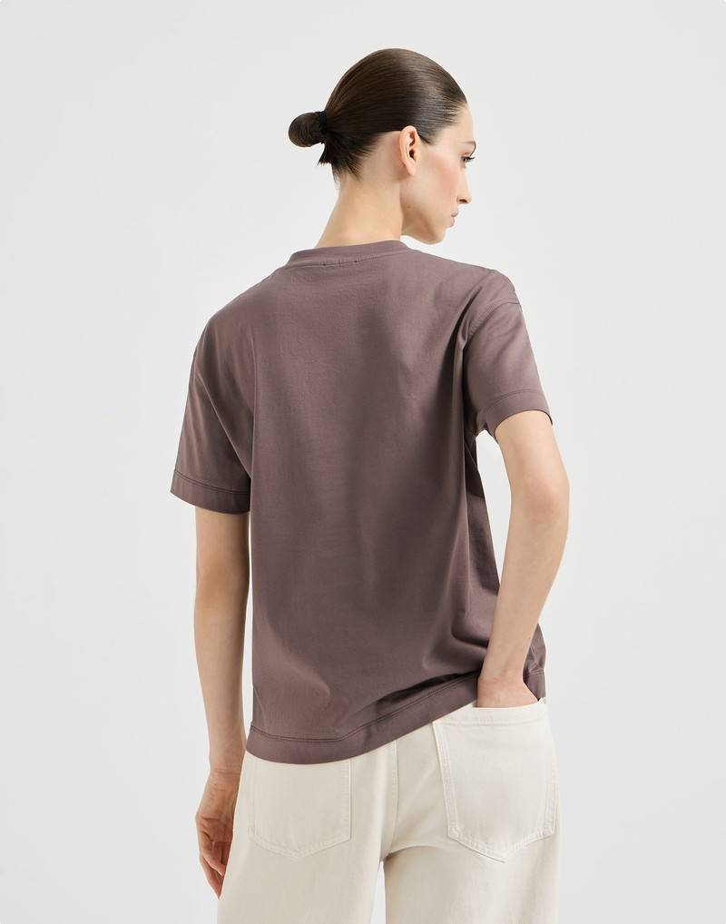 Cotton jersey T-shirt with shiny tab 3